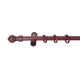 Stilgarnitur Gardinenstange Ares, Holz, moderner Träger,  Ø 28 mm, 1-Lauf, Komplettset mit Ringen, Mahagoni