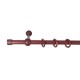 Stilgarnitur Gardinenstange Cafiro, Holz,  Ø 28 mm, 1-Lauf, Komplettset mit Ringen, Mahagoni