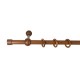 Stilgarnitur Gardinenstange Cafiro, Holz, Ø 28 mm, 1-Lauf, Komplettset mit Ringen, Walnuss