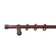 Stilgarnitur Gardinenstange Cafiro, Holz, moderner Träger,  Ø 28 mm, 1-Lauf, Komplettset mit Ringen, Mahagoni