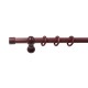 Stilgarnitur Gardinenstange Cafiro, Holz, Klassikträger offen,  Ø 28 mm, 1-Lauf, Komplettset mit Ringen, Mahagoni