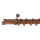 Stilgarnitur Gardinenstange Cafiro, Holz, Ø 28 mm, 2-Lauf, Komplettset mit Ringen, Walnuss