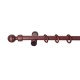 Stilgarnitur Gardinenstange Giro, Holz, moderner Träger,  Ø 28 mm, 1-Lauf, Komplettset mit Ringen, Mahagoni