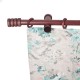 Stilgarnitur Gardinenstange Pisa, Holz, moderner Träger,  Ø 28 mm, 1-Lauf, Komplettset mit Ringen, Mahagoni
