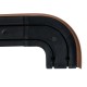 SN Deco - Vorhangschiene SH Set 2-läufig schwarz, 510 cm, mit Endbögen, Gardinenschiene, vorgebohrt m. Blende mahagoni 5cm