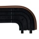 SN Deco - Vorhangschiene SH Set 3-läufig schwarz, 510 cm, mit Endbögen, Gardinenschiene, vorgebohrt m. Blende mahagoni 5cm