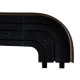 SN Deco - Vorhangschiene SH Set 3-läufig schwarz, 580 cm, mit Endbögen, Gardinenschiene, vorgebohrt m. Blende nuss 7.5cm