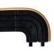 SN Deco - Vorhangschiene SH Set 3-läufig schwarz, 510 cm, mit Endbögen, Gardinenschiene, vorgebohrt m. Blende eiche 7.5cm