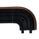 SN Deco - Vorhangschiene SH Set 3-läufig schwarz, 480 cm, mit Endbögen, Gardinenschiene, vorgebohrt m. Blende wenge 5cm