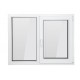Fereastra PVC cu geam termopan, profil BASTION 70 - 5 camere izolare, alb, 116x116 cm, 1 canat fix, 1 canat oscilobatant, deschidere dreapta