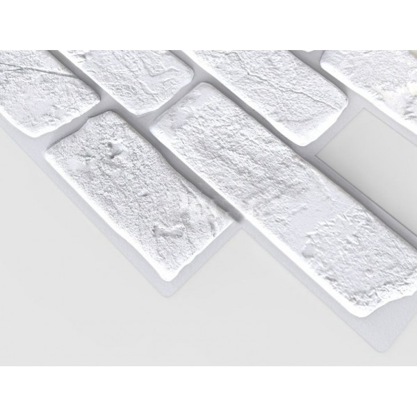 Panouri Decorative Brick Retro White, PVC, SET 10 BUCATI, suprafata totala acoperita  4.66 mp